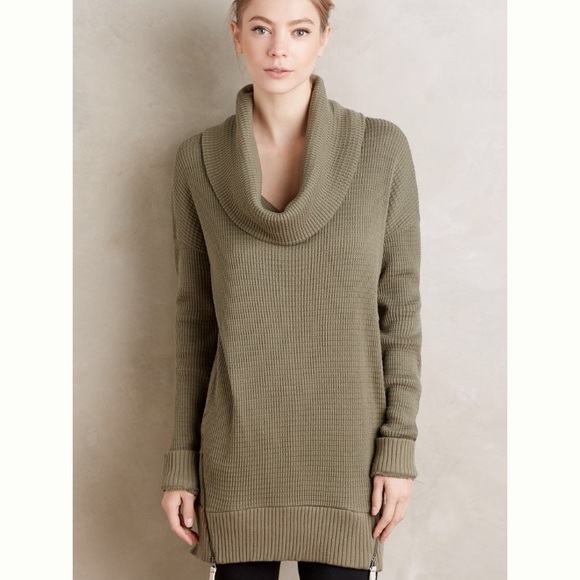 Anthropologie Pure and Good Olive Green Cowl Neck - Picture 2 of 3